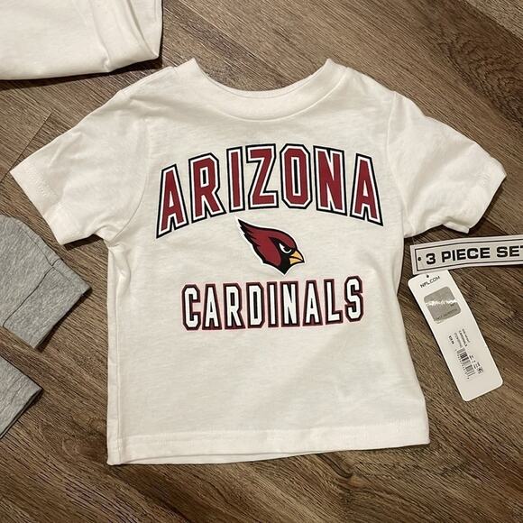 New Kids NFL Team Apparel Arizona Cardinals 3 piece set 18 Months White and grey - Picture 3 of 14